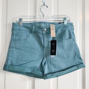 Women’s American Eagle Light Blue Green Shorts Size 12 Twill
